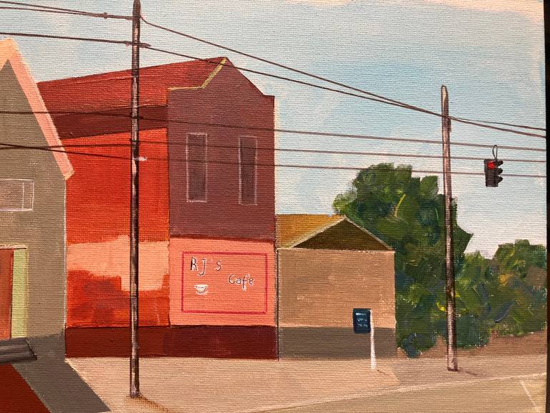 Original Geometric Cities Painting by Lusie Schellenberg