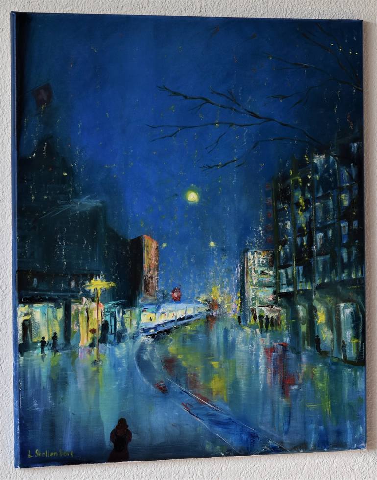 Original Street Art Cities Painting by Lusie Schellenberg