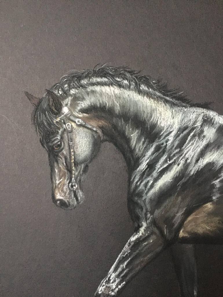 Original Fine Art Horse Painting by Lusie Schellenberg