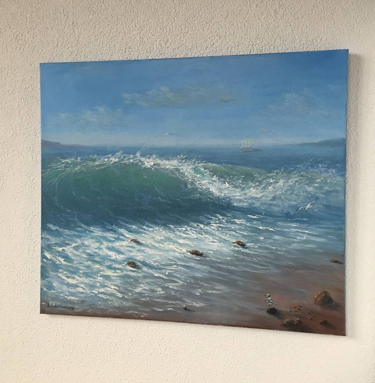 Original Realism Seascape Painting by Lusie Schellenberg