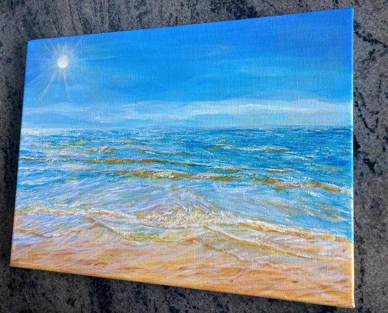 Original Impressionism Seascape Painting by Lusie Schellenberg