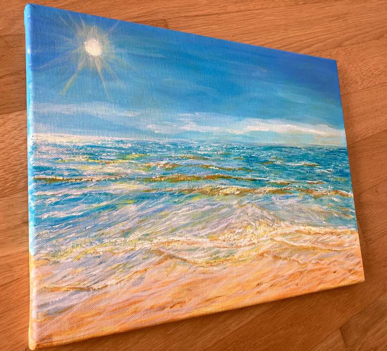 Original Impressionism Seascape Painting by Lusie Schellenberg