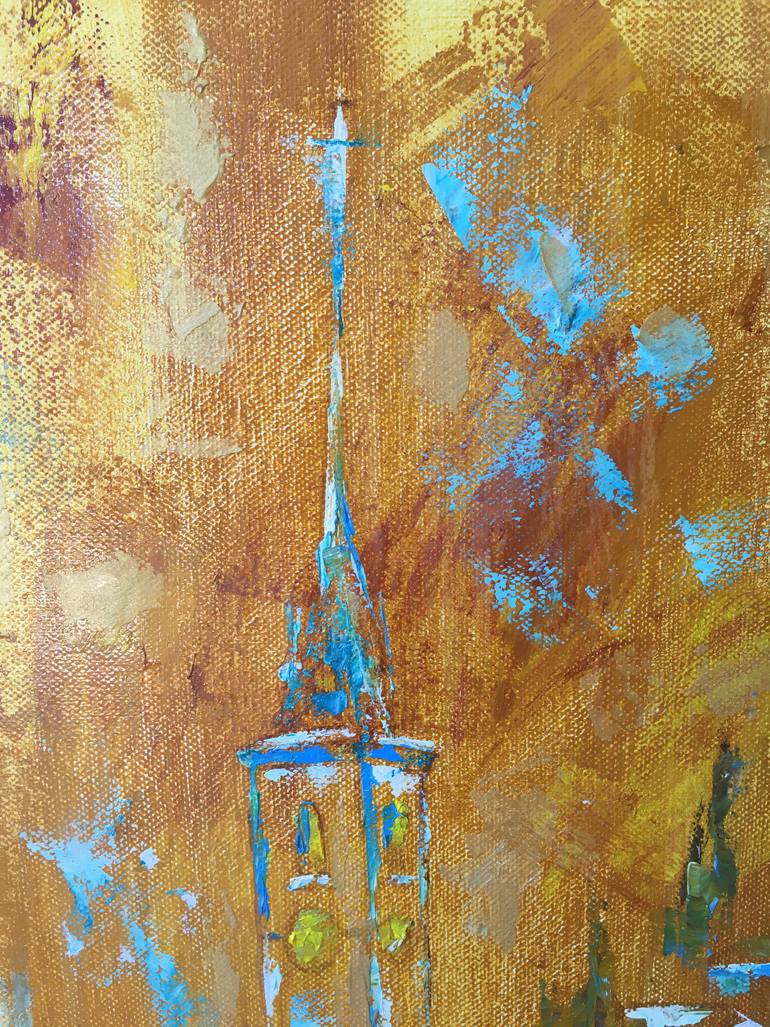 Original Abstract Cities Painting by Lusie Schellenberg