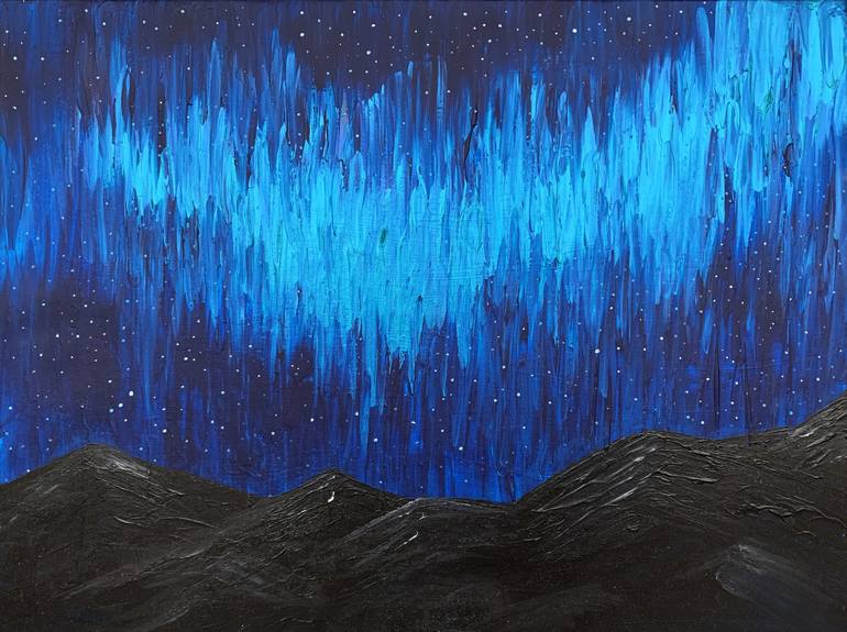 dark blue sky painting