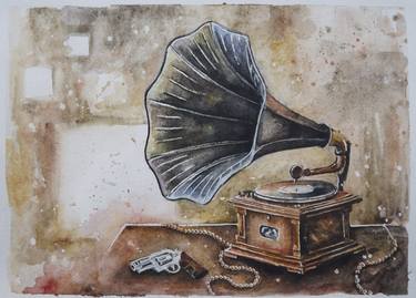 Vintage Still Life With Vinyl Records thumb