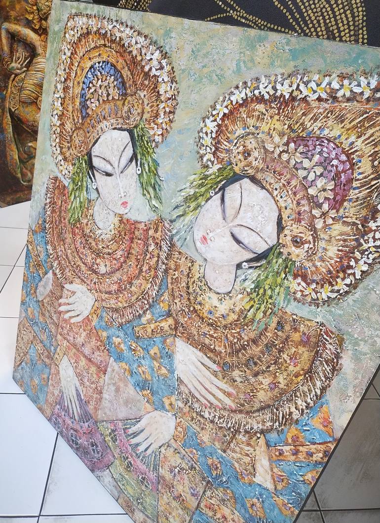 Original Photorealism Women Painting by Balinese gallery of Art