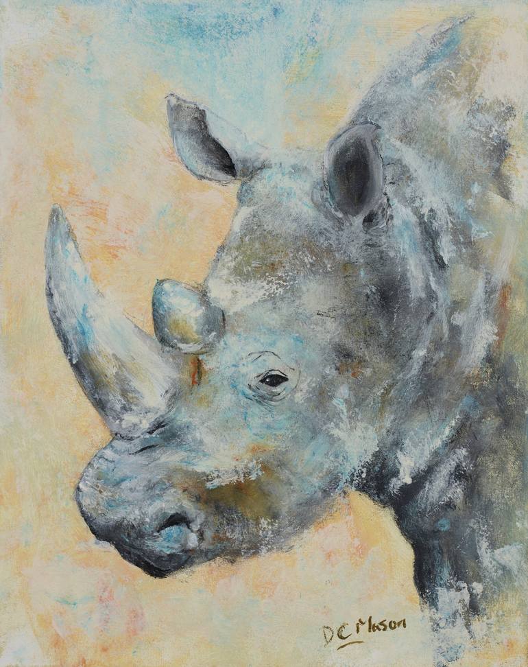 The Rhino Painting by Daren Mason | Saatchi Art