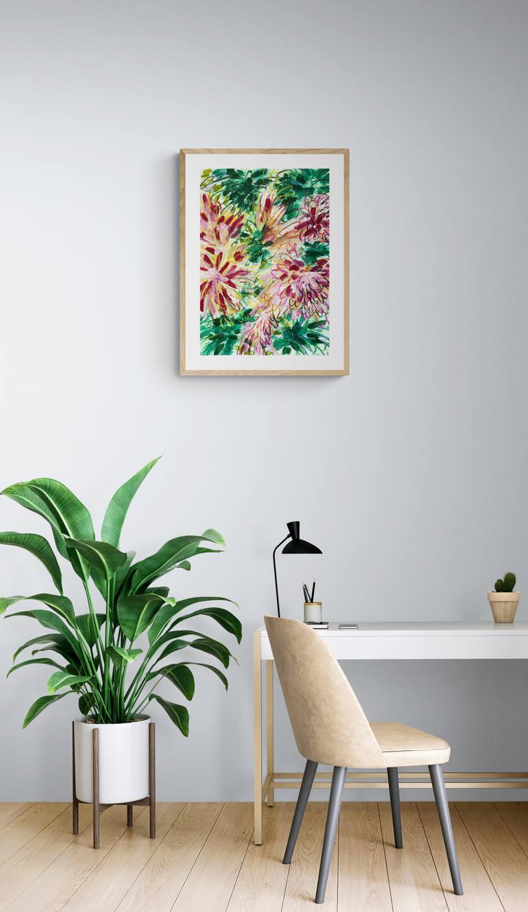 Original Abstract Floral Painting by Michael Khripin