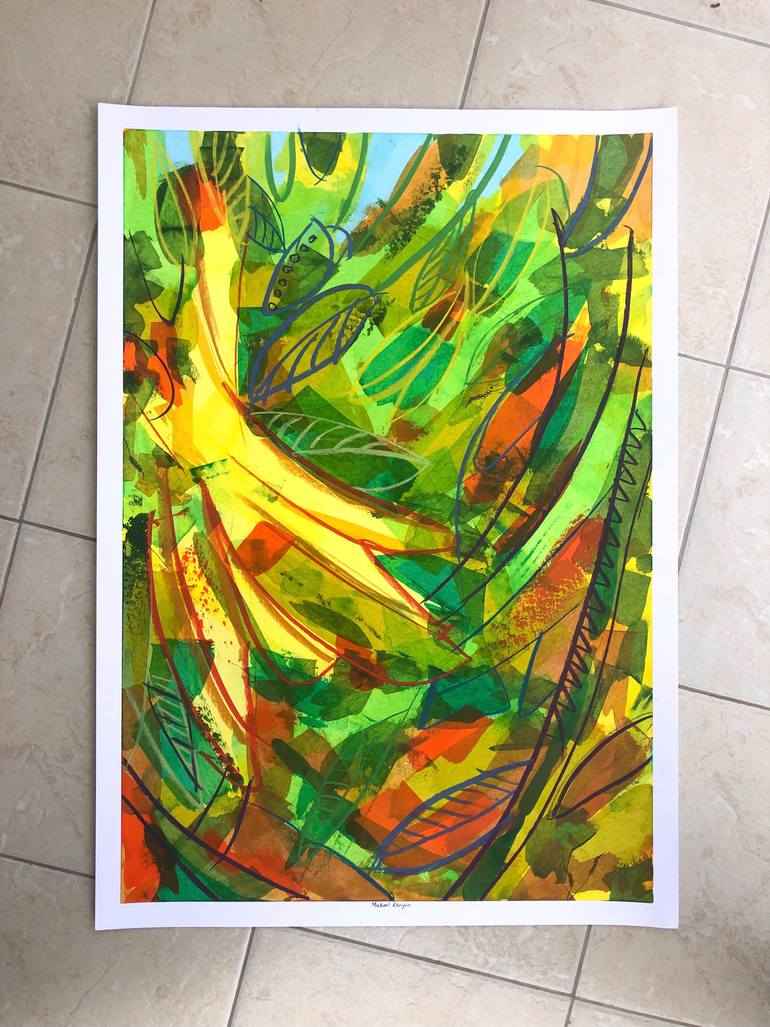 Original Abstract Botanic Painting by Michael Khripin