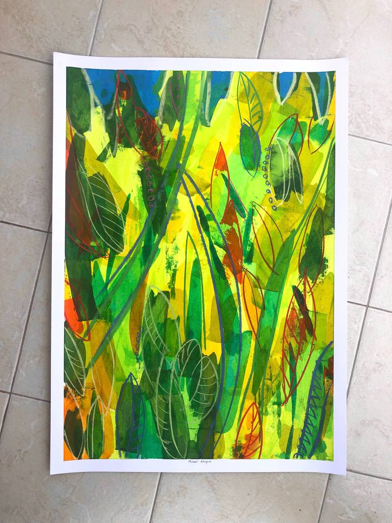Original Abstract Botanic Painting by Michael Khripin
