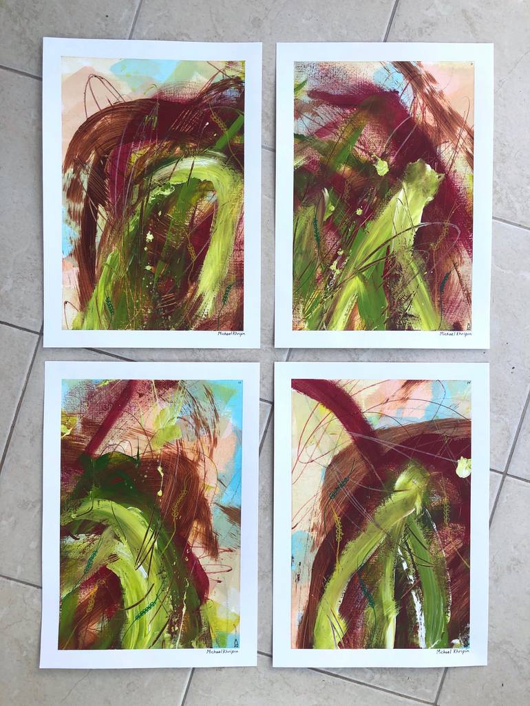 Original Abstract Botanic Painting by Michael Khripin