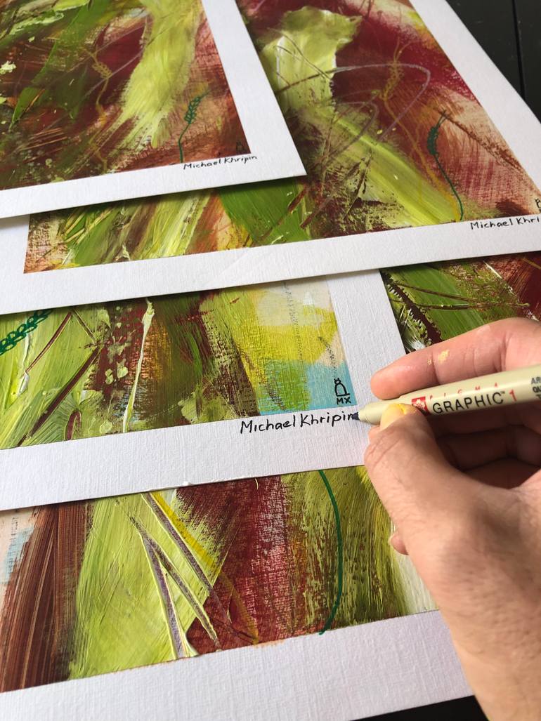 Original Abstract Botanic Painting by Michael Khripin