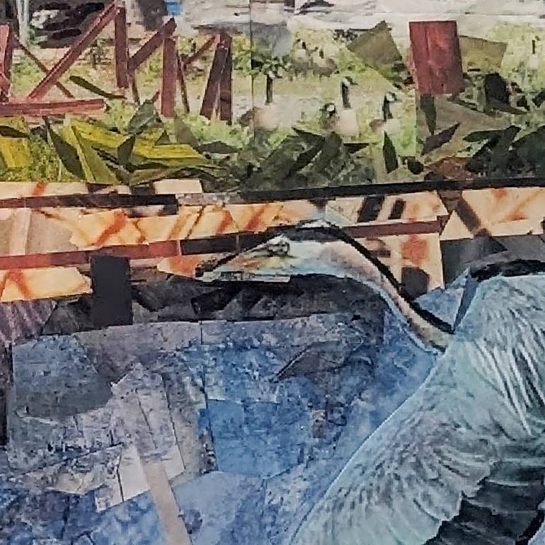 Original Modernism Seascape Collage by Ghyslaine Payant