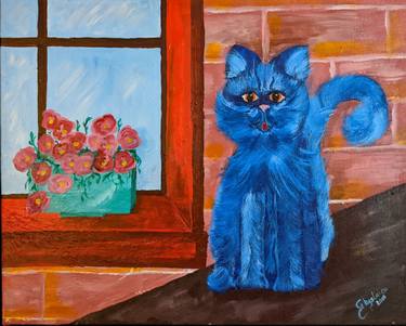 Print of Figurative Cats Paintings by Ghyslaine Payant