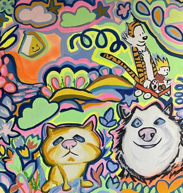 Original Pop Art Animal Paintings by Lauriecell Du