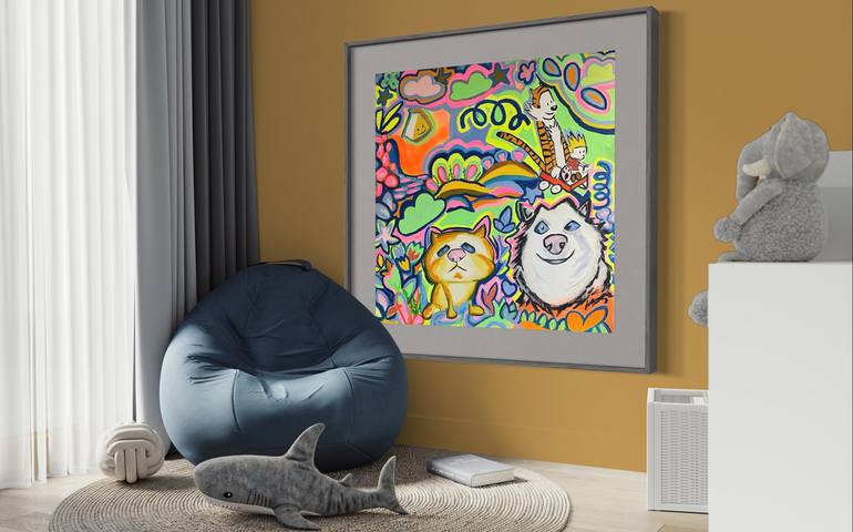 Original Pop Art Animal Painting by Lauriecell Du