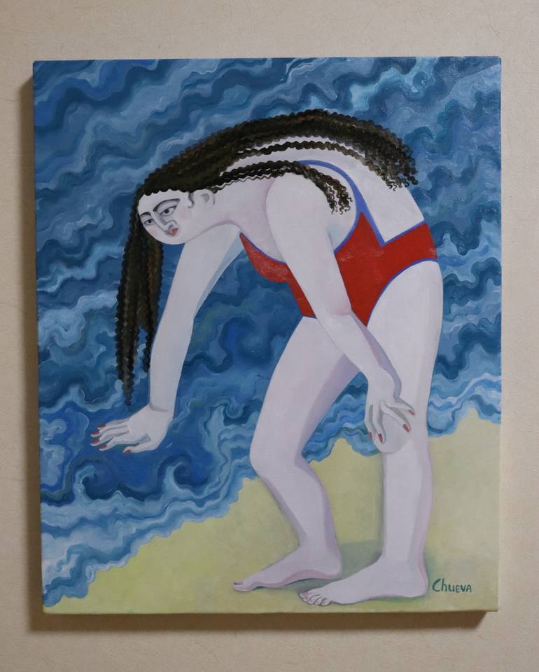 Original Figurative Beach Painting by Sonya Chueva