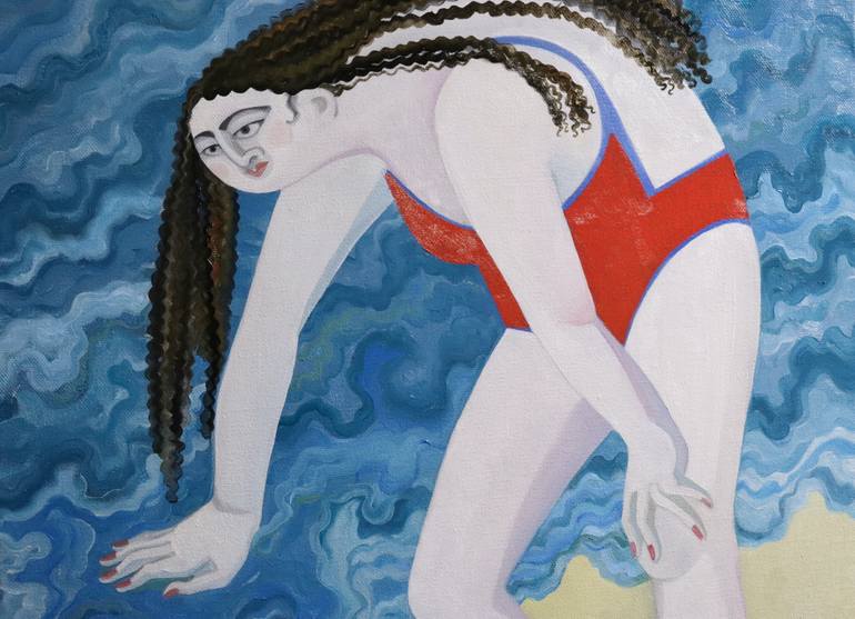 Original Figurative Beach Painting by Sonya Chueva
