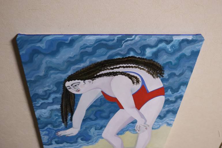 Original Figurative Beach Painting by Sonya Chueva