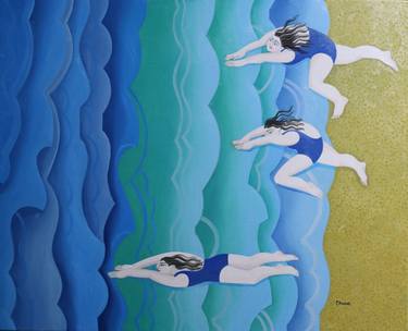 Original Figurative Beach Painting by Sonya Chueva