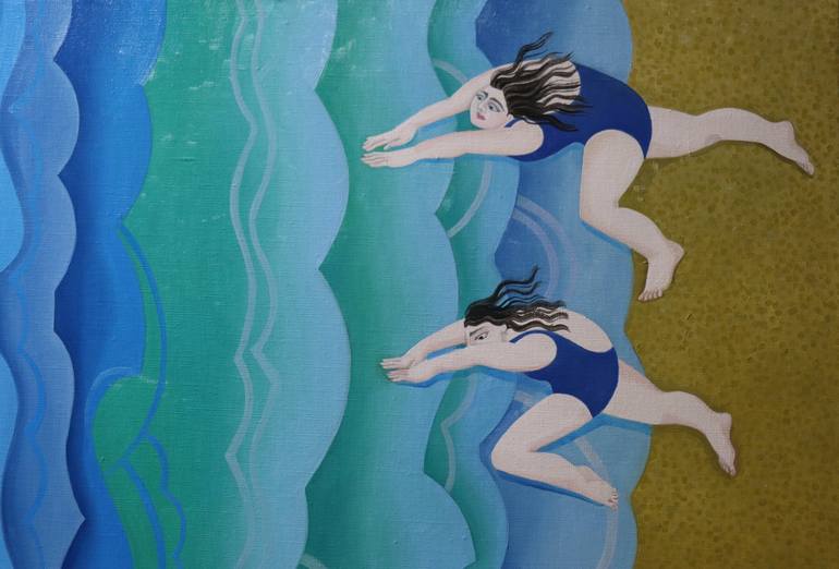 Original Figurative Beach Painting by Sonya Chueva