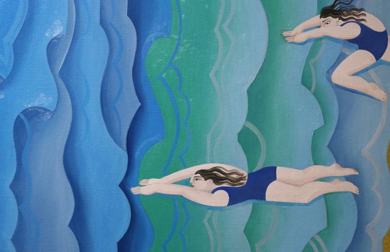 Original Figurative Beach Painting by Sonya Chueva