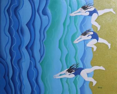 Original Figurative Beach Painting by Sonya Chueva