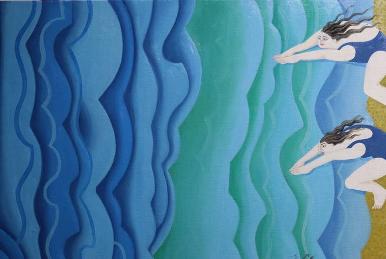 Original Figurative Beach Painting by Sonya Chueva