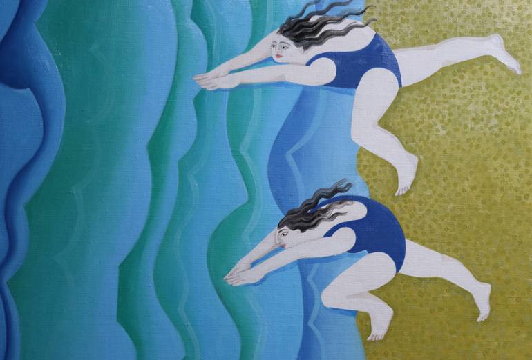Original Figurative Beach Painting by Sonya Chueva