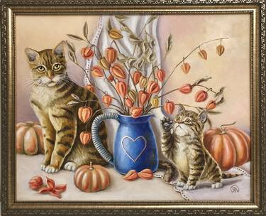 Print of Realism Cats Paintings by Yarema Oxana