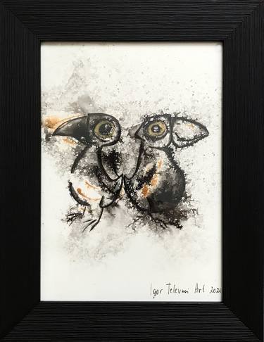 Original Abstract Expressionism Animal Drawings by Igor Televnoi
