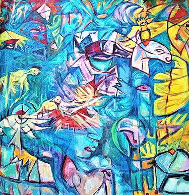 Original Expressionism Graffiti Paintings by Mireille Potvin
