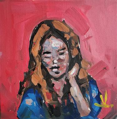 Shy Girl Expressionist Portrait thumb