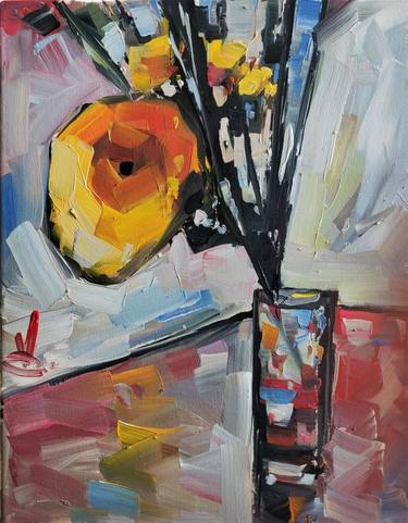 Original Abstract Expressionism Floral Paintings by Vivek Mandalia