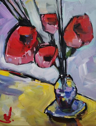 Original Abstract Expressionism Floral Paintings by Vivek Mandalia