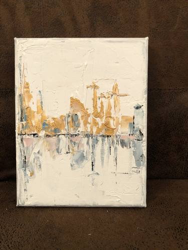 Original Abstract Expressionism Cities Paintings by Alena P Ch