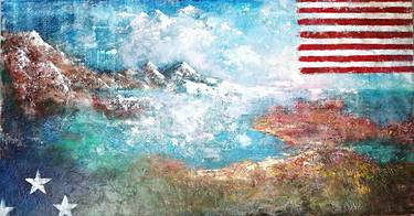 Oil Wall Art, impasto, Heavy Texture Art,  Extra Large Painting On Canvas "America." thumb