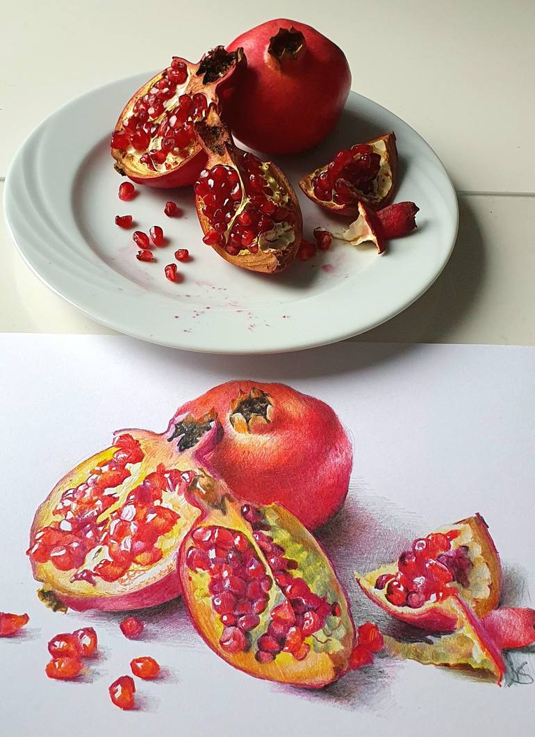 Original Realism Food & Drink Drawing by Natasha Sokolnikova