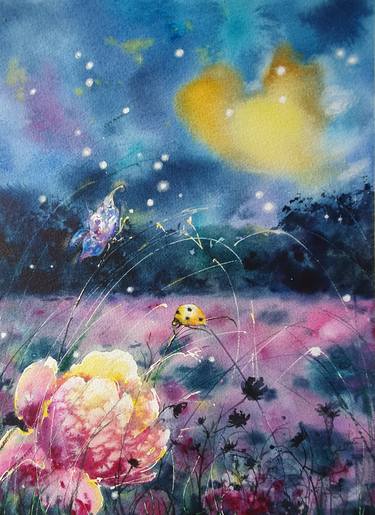 Original Abstract Landscape Painting by Natasha Sokolnikova