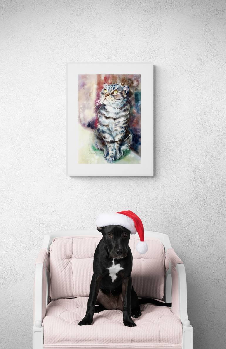 SCOTTISH FOLD Painting by Natasha Falcon | Saatchi Art