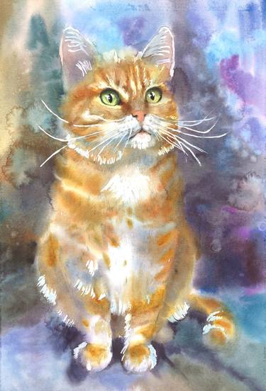 Print of Fine Art Cats Paintings by Natasha Sokolnikova