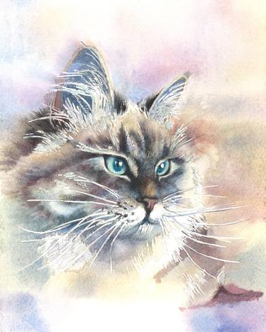 Print of Fine Art Cats Paintings by Natasha Sokolnikova
