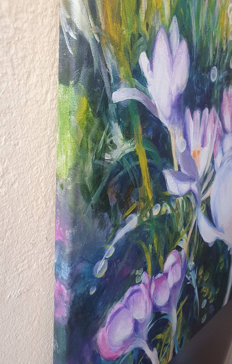 Original Abstract Floral Painting by Natasha Sokolnikova