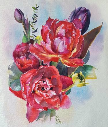 Print of Floral Paintings by Natasha Sokolnikova