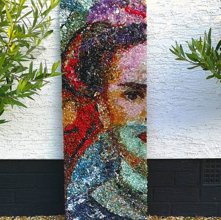 Frida Kahlo in Crystal & Semi-Precious Stone - Print