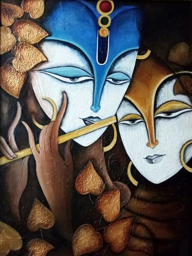 paintings of lord krishna and radha