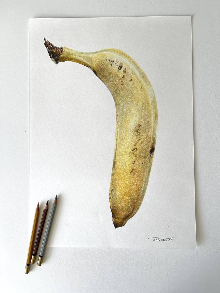 Original Minimalism Food Drawing by Alisa Diakova