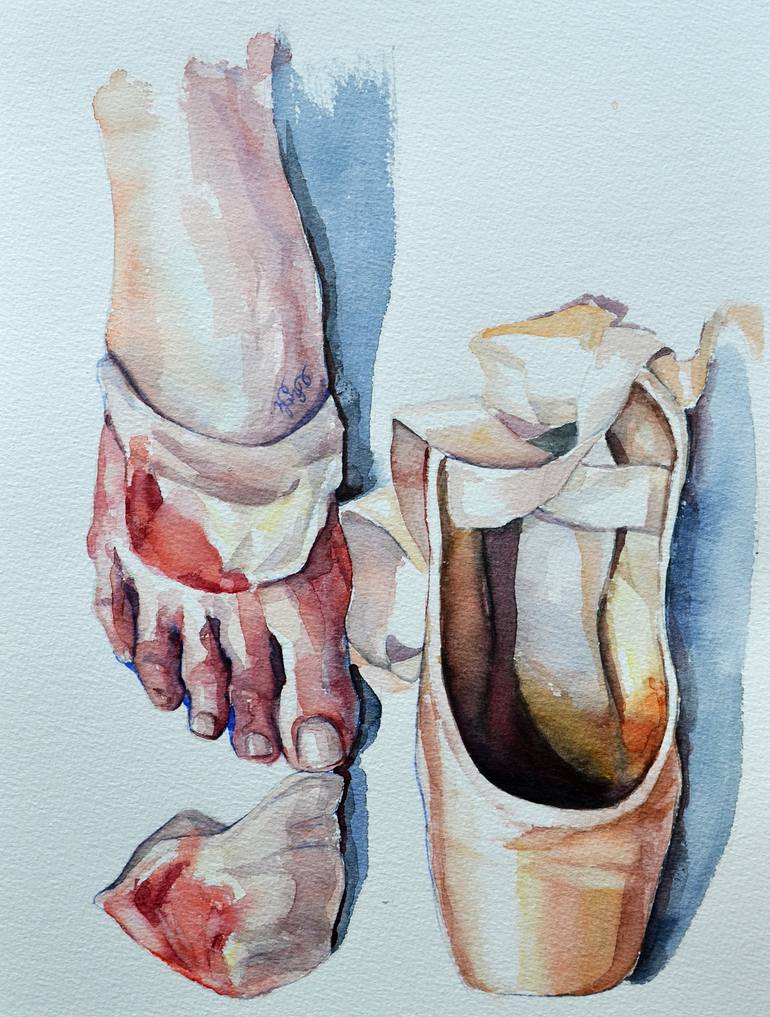 Pointe Shoes Painting by Nataliia Makina