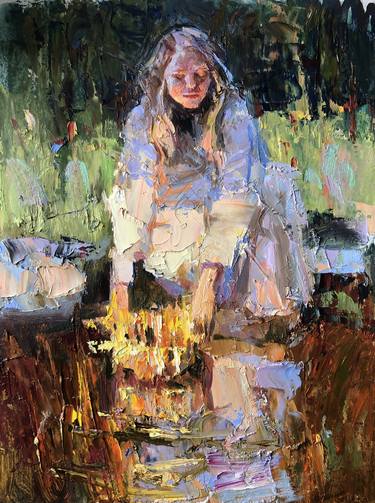 Original Expressionism Women Painting by Julia Kostsova