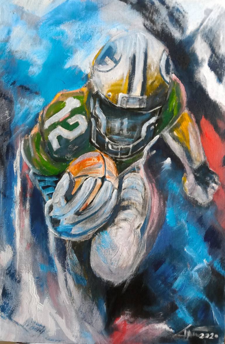 Green Bay Packers Glass Wall Art Watercolor For Sale